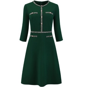 dark green tweed dress Posh Perfection Green Tweed Zip Front Mini Dress