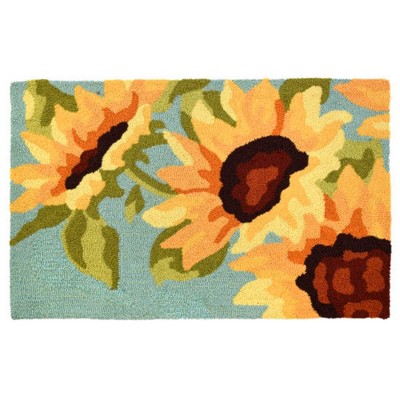 Homefires Sunflower Field Doormat, 22"x34" – Bright Floral Entry Rug with Golden Blooms and Rustic Charm for Indoor/Outdoor Use