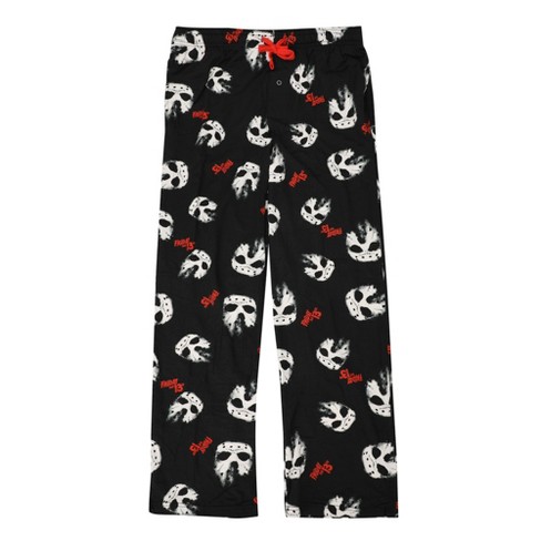 Friday The 13th Jason Mask AOP Men s Black Sleep Pajama Pants XXL