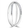 Pompeii3 1/5CT 10K White Gold Round Diamond Crossover Cocktail Fashion Statement X Ring - 2 of 4