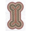 Earth Rugs Medium Dog Bone Mat 13"x22", Olive, Burgundy & Gray Braided Jute, Rustic Pet Rug for Feeding & Lounging Areas - 2 of 3