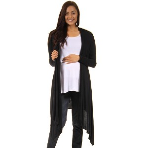 Maternity Extra Long Open Front Cardigan - 24seven Comfort Apparel™ - 1 of 3
