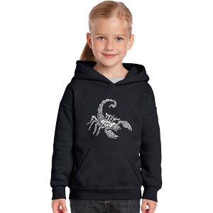 LA Pop Art Girl's Word Art Hooded Sweatshirt - Types of Scorpions - 1 of 4