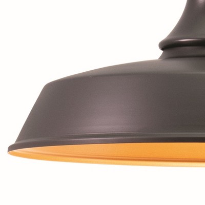 Dorado 15" Dark Bronze and Gold Farmhouse Pendant Light