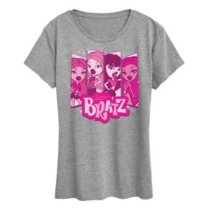 Women's - Bratz - Pink Dolls with Logo Short Sleeve Graphic T-Shirt - 1 of 4
