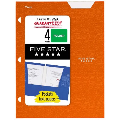 Mead Five Star 4 Pocket Solid Paper Folder (colors May Vary) : Target