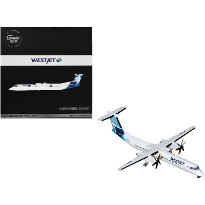 ombardier Q400 Commercial Aircraft "WestJet Airlines" (C-FOEN) White w/Blue Tail "Gemini 200" 1/200 Diecast Model by GeminiJets