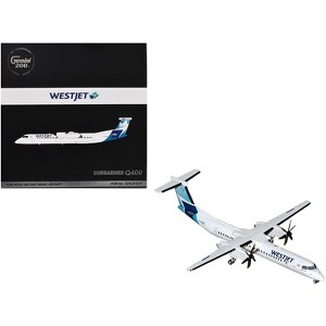 ombardier Q400 Commercial Aircraft "WestJet Airlines" (C-FOEN) White w/Blue Tail "Gemini 200" 1/200 Diecast Model by GeminiJets - 1 of 3