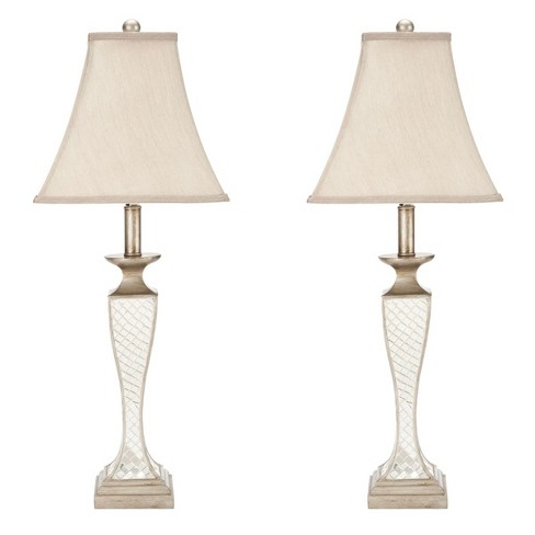 Kailey 28 Inch H Glass Lattice Lamp (Set of 2) - Silver - Safavieh - image 1 of 4