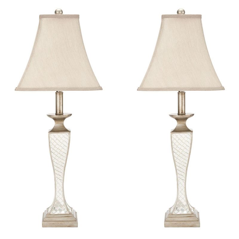 Kailey 28 Inch H Glass Lattice Lamp (Set of 2) - Silver - Safavieh, 1 of 5
