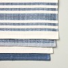 4pk Waffled Cotton Dishcloth Set Blue/Cream - Hearth & Hand™ with Magnolia - 3 of 3