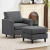 Hyleory Modern Comfort Accent Chair with Ottoman - Living Room Bedroom Leisure Preferred, Modern Simple Home Reading Corner Essentials - 2 of 4