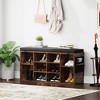 Shoe Bench with Padded Seat, Entryway Storage Bench with Adjustable Shelf, 3 Tier Shoe Rack with 10 Compartments - 2 of 4