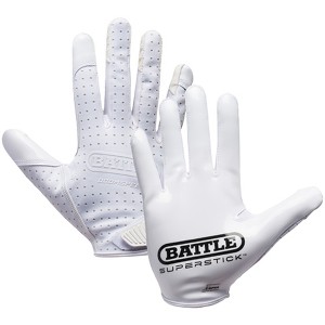 Battle Sports Adult Doom Speed Receiver Football Gloves - White - 1 of 2