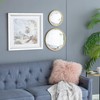 Vynxaria 11 in. Wx11 in. H Gold Round Mirror, Circle Mirror with Iron Frame for Living Room Bedroom Vanity Entryway Hallway - 3 of 4