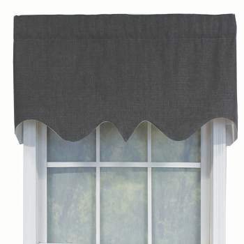 RLF Home R-Crosby Essential Solid Color Fabric Printed Regal Valance 3" Rod Pocket 50" x 17" Iron Charcoal