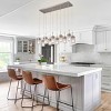 BAOURE 31.5" Brushed Nickel Kitchen Island Lighting,Modern Linear Chandelier with Clear Glass Shades,Dining Room Light Fixture for Kitchen Living Room - 3 of 4