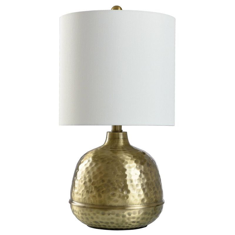 Hammered Gold Metal Table Lamp with White Shade - StyleCraft, 1 of 8