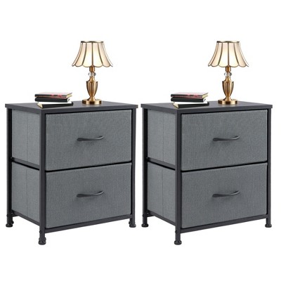 FURNIinspire Vanity Tables Versatile 2 Pack Dresser Chest of Drawers, for Efficient Storage in Bedrooms and Living Areas, Gray, 17.7"*11.8"*20"