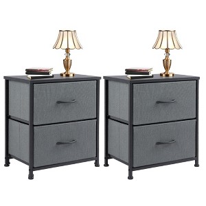 FURNIinspire Vanity Tables Versatile 2 Pack Dresser Chest of Drawers, for Efficient Storage in Bedrooms and Living Areas, Gray, 17.7"*11.8"*20" - 1 of 4