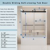 NicBex Shower Door 56-60 in. W x 62 in. H Frameless Double Bypass Tub Sliding Shower Door with Soft-closing, Matte Black - 2 of 4