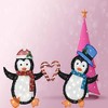 Set of Two Heart-Shaped Penguins Decorative Figurines Indoor Outdoor 30" & 32"H - 3 of 4