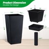 30" Tall Rattan Planter Set of 2 – Large Indoor & Outdoor Plant Pots with Water Level Monitor, Built-In Self-Watering System, Black - 4 of 4