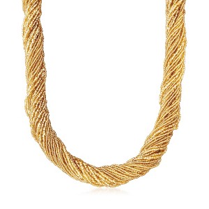 Ross-Simons Italian Golden Murano Glass Bead Torsade Necklace With 18kt Gold Over Sterling - 1 of 4