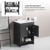 NicBex Bathroom Vanity with White Ceramic Basin,Modern Bathroom Sink Vanity with 2 Cabinet Doors,30"/24"Bathroom Sink Cabinet for Bathroom,White/Black - 2 of 4