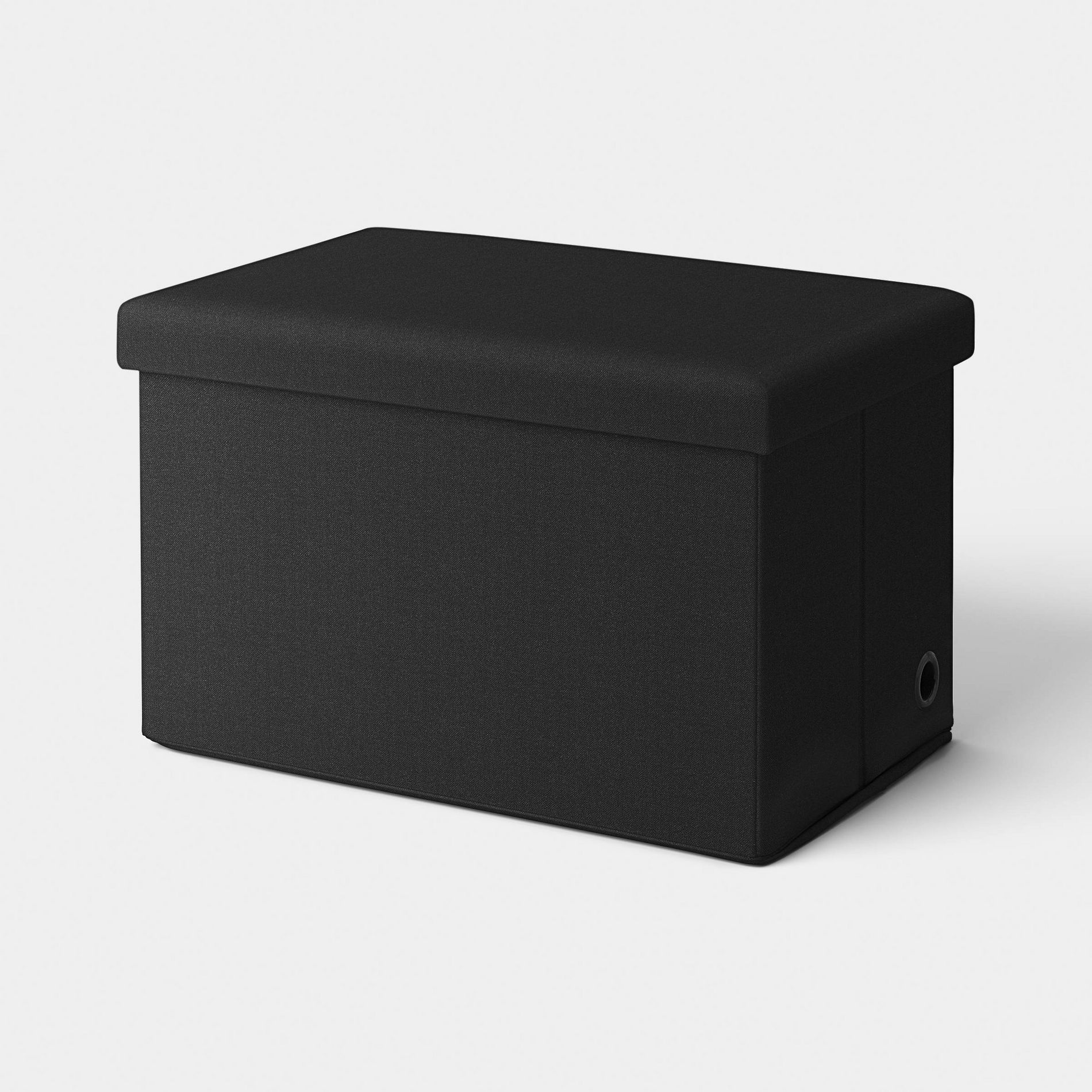 Collapsible Double Dorm Storage Ottoman Black - Room Essentials™