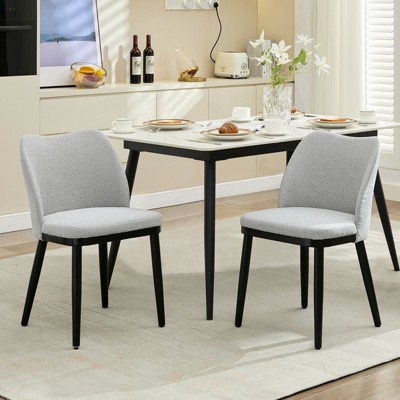 Dining Chairs Set of 2,Upholstered Velvet Dining Room Side Chairs, Chair for Dining Table with Padded Seat and Wood Legs-Modern Dining Chairs