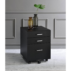 NicBex Modern File Cabinet with 4 Wheels,Lateral Filing Cabinets with 3 Drawers and Silver Handle,Office Cabinet for Home, Office,White/Black - 1 of 4