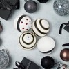 Northlight Shiny Finish Striped Christmas Glass Ball Ornaments - 3" (80mm) - White and Black  - Set of 4 - 2 of 4