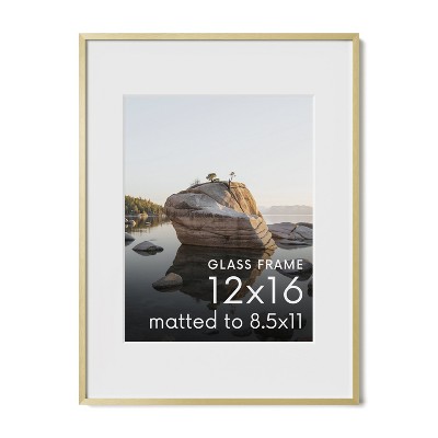 Haus and Hues Premium Brushed Metal Single Picture Frame with Real Glass