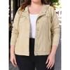 Agnes Orinda Women's Plus Size Denim Hood Layered Drawstring Fall Winter Button Pockets Jean Jackets - 2 of 4