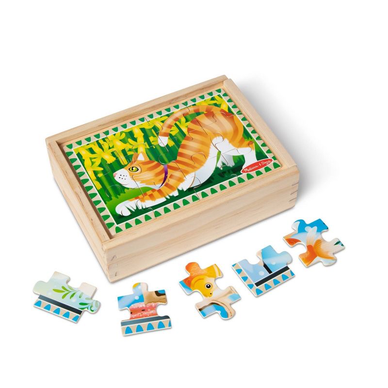 Melissa &#38; Doug Wooden Jigsaw Puzzles in a Box - Pets, Vehicles, 5 of 9