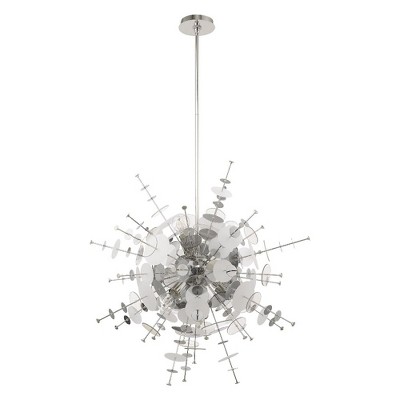 Polished Chrome 6-Light Globe Chandelier with Glass Discs