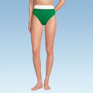 Lands' End Women's Chlorine Resistant Reversible Ultra High Leg High Waisted Bikini Swim Bottoms - 1 of 4
