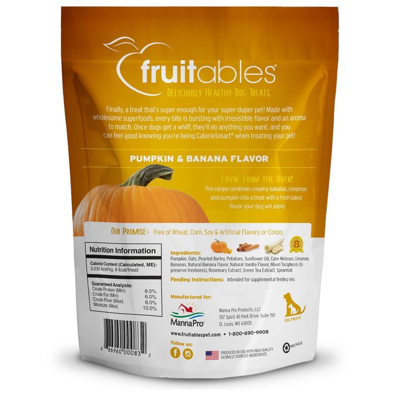 Fruitables Baked Pumpkin &#38; Banana Flavor Healthy Low Calorie Dog Treats - 12oz, 4 of 5