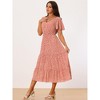 INSPIRE CHIC Women's Summer Casual Short Flutter Sleeve V Neck Elastic Waist Flowy Polka Dots Dress - 2 of 4