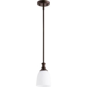 Quorum Lighting Richmond 1-Light Mini Pendant, Oiled Bronze, Clear Seeded - 1 of 1