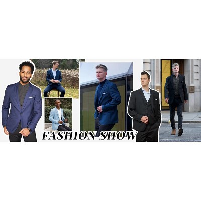 COOFANDY Men's Slim Fit Casual Blazers Lightweight Sport Coats One Button Suit Jackets Blue L — фото 6