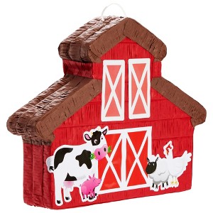 Blue Panda Barnyard Pinata for Farm Animals Birthday Decorations, Barn Party Supplies for Baby Shower, Small, 16.5 x 3.0 x 12.6 In - 1 of 4