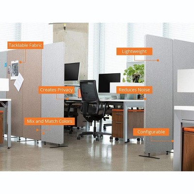 Cool Gray Acoustic Desk Divider with Clamp-On Design