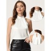 Allegra K Women's Casual Party Sparkle Sleeveless Halter Tops - 2 of 4
