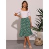 INSPIRE CHIC Women's Print Floral Peasant Elastic Waist A-Line Midi Skirts - 3 of 4