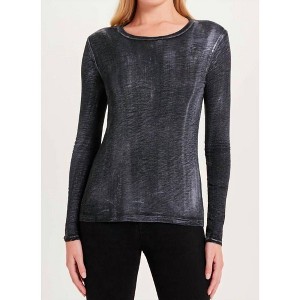 Women's LONG SLEEVE METALLIC SPARKLE TEE - GOLDIE - 1 of 3