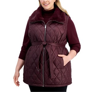 Calvin Klein Womens Quilt Faux Fur Vest - 1 of 1