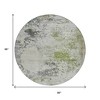 HomeRoots 8' Linen Fern Green And Beige Round Abstract Washable Indoor Outdoor Area Rug - 3 of 4