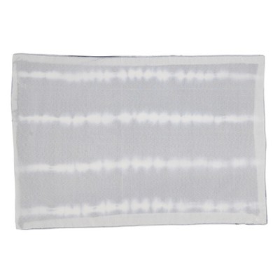 Navy and White Tie Dye Stripe Fabric Placemats Set of 4